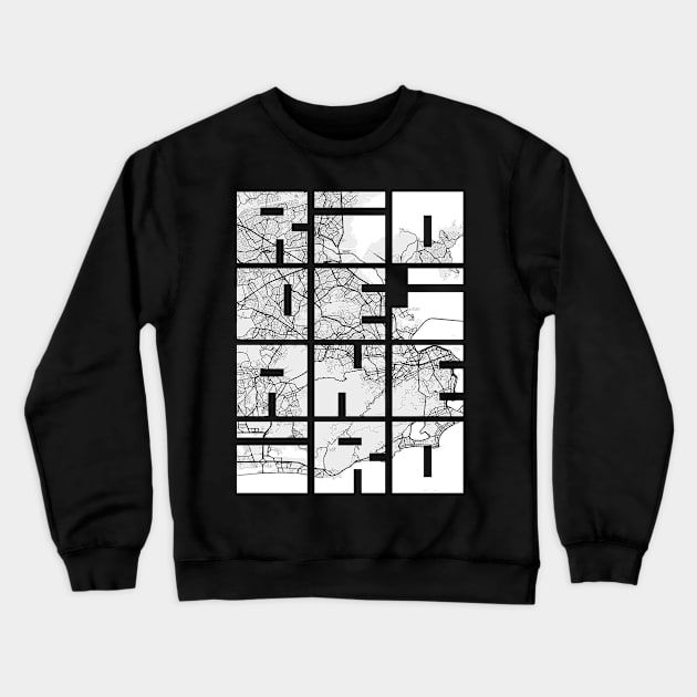 Rio de Janeiro, Brazil City Map Typography - Light Crewneck Sweatshirt by deMAP Studio